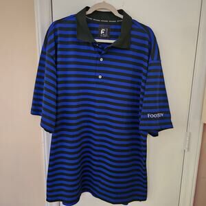 FootJoy Polo Shirt Mens XXL 2XL Blue Performance Stretch Golf Athleisure Outdoor